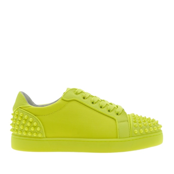 Christian Louboutin Sneakers Seavaste 2 Orlato Fluo Yellow Size 10 New - Picture 2 of 7